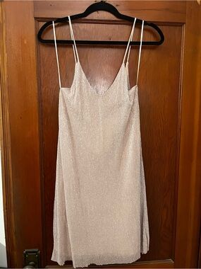 Zara Sparkle Slip Mini Dress in Pale Pink